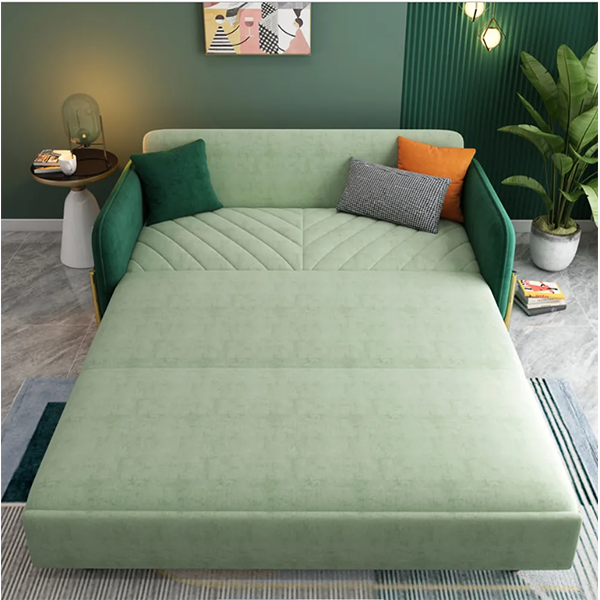 King Sleeper Sofa Green Upholstered Convertible Sofa