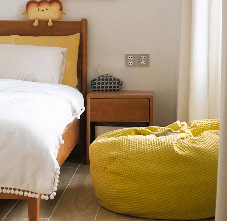 MRLAZY lazy firstsen waffle Nordic bean bag lazy sofa single small sofa chair bedroom balcony recliner seat