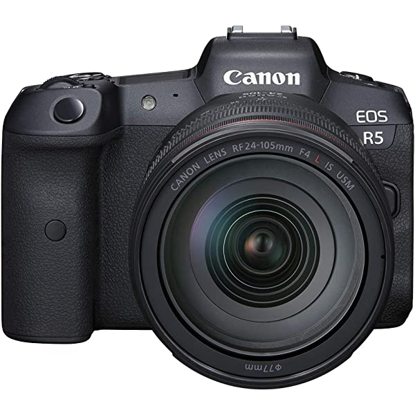Canon EOS R5 Full-Frame Mirrorless Camera w/ RF24-105mm F4 L is USM Lens Kit - 8K Video, 45 Megapixel Full-Frame CMOS Sensor, DIGIC X Image Processor, Up to 12 fps Mechanical Shutter (Body + Lens) 24-105mm Black Base