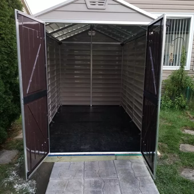 6 FT. W X 10 FT. D plastic storage shed