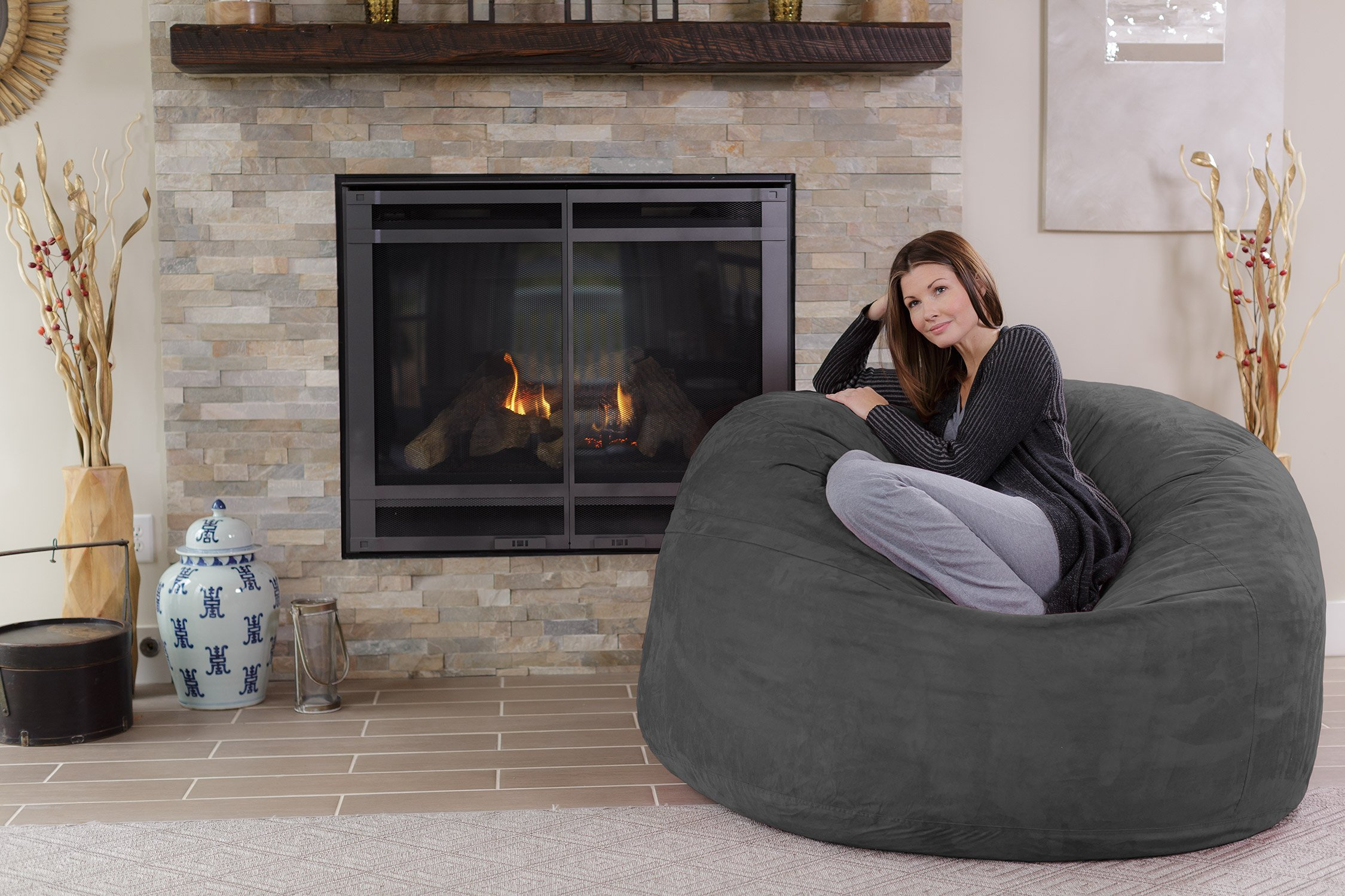 【Furniture】Giant 5' Memory Foam Furniture Bean Bag - Big Sofa with Soft Micro Fiber Cover