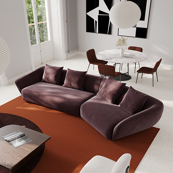 Acanva luxury mid-century velvet tufted low back sofa set