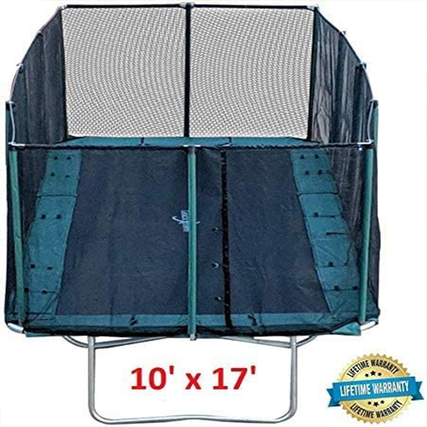 Gymnastic Outdoor Adults Kids Rectangle Trampoline with Net Enclosure – High Performance Commercial Grade Heavy Weight Jumping Capacity