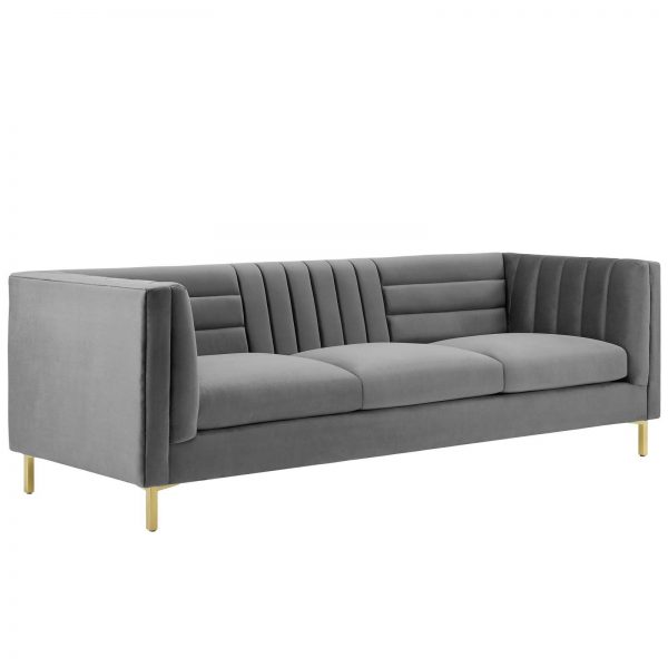 Ingenuity Channel Tufted Velvet Sofa