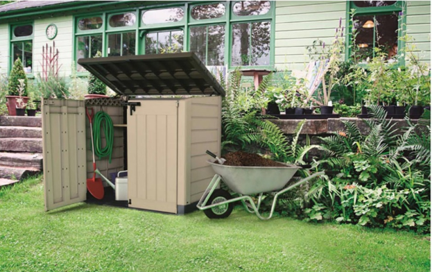Keter Store It Out Max 1200L Outdoor Garden & Wheelie Bin Storage Shed – Brown/Beige