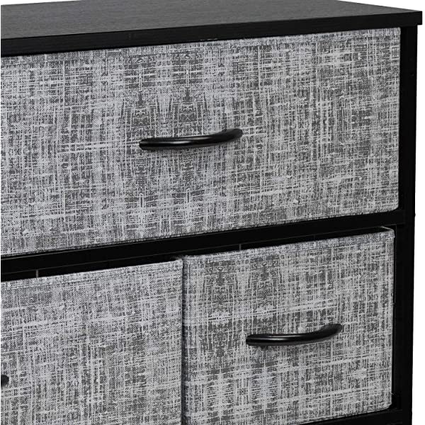 Sorbus Dresser with 8 Drawers - Furniture Storage Chest Tower Unit for Bedroom, Hallway, Closet, Office Organization - Steel Frame, Wood Top, Easy Pull Fabric Bins (Black)
