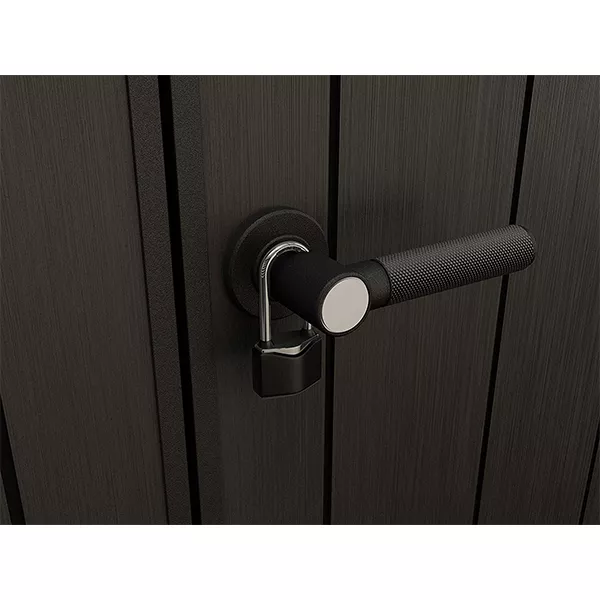 7×7 FT OUTDOOR SHED, MODERN FLOOR DESIGN, SUITABLE FOR GARDEN FURNITURE LAWN MOWER, TOOL AND BICYCLE STORAGE, GREY