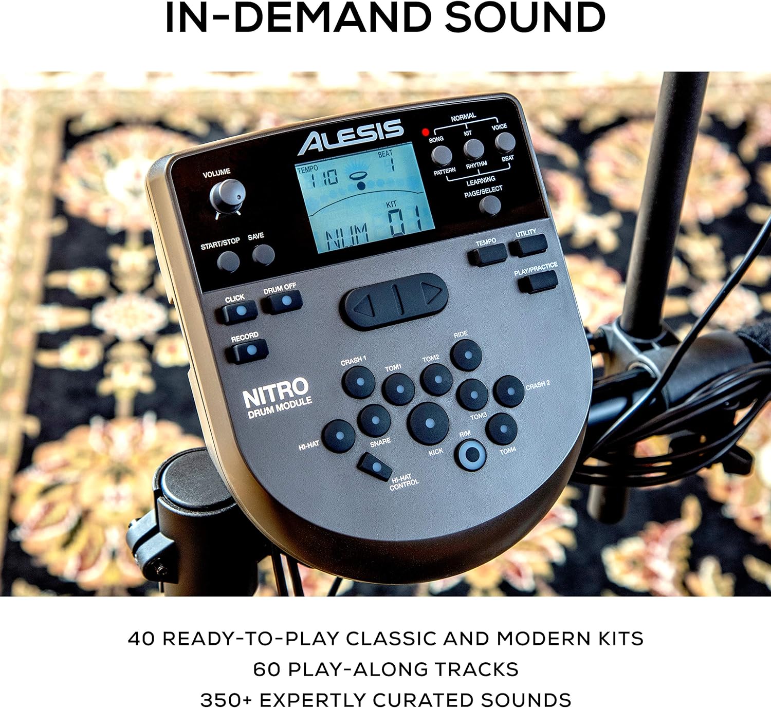 Alesis Nitro Max Kit Electric Drum Set with Quiet Mesh Pads, 10