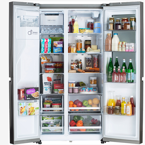 LG-27Cu. Feet Side-by-Side Smart Refrigerator with Craft Ice - Stainless Steel