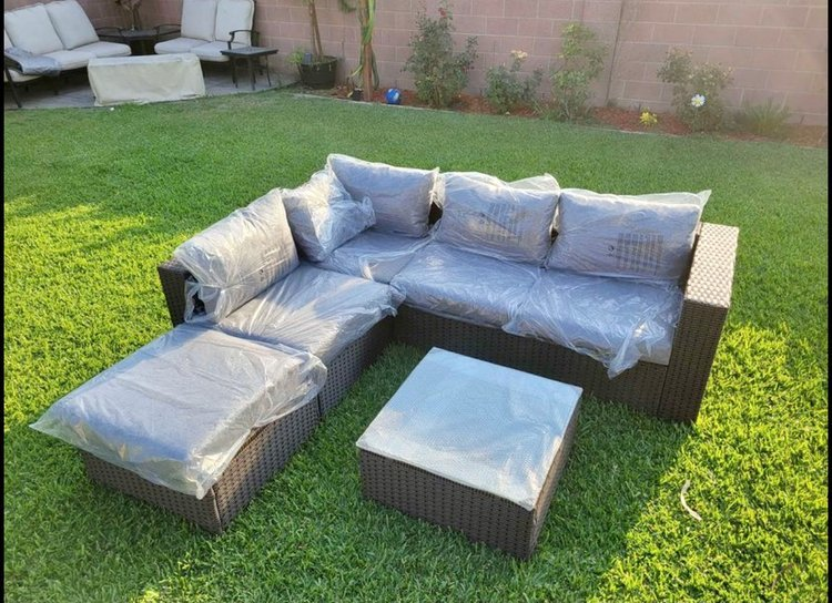 5 patio set wicker outdoor combination sofa