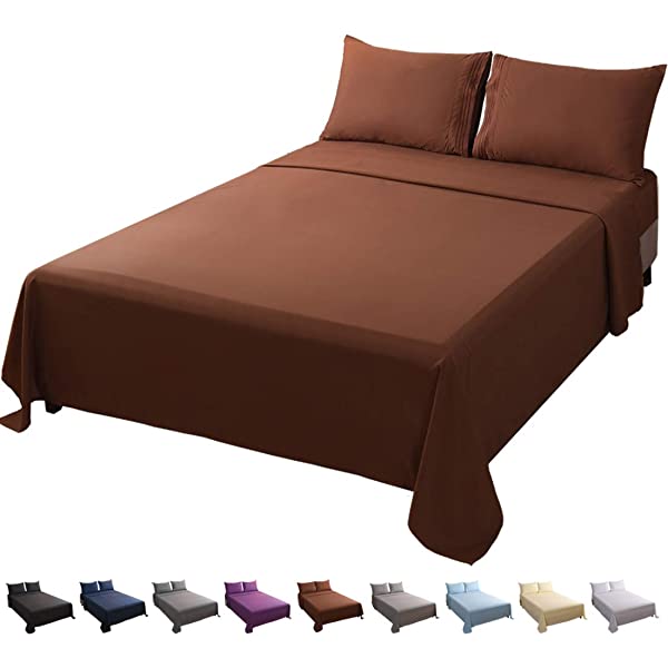 LBRO2M Bed Sheet Set Queen Size 16 Inches Deep Pocket 1800 Thread Count 100% Microfiber Sheet,Bedding Super Soft Comfortable, Cool Warm,4 Piece（Dark Grey） Dark Grey Queen