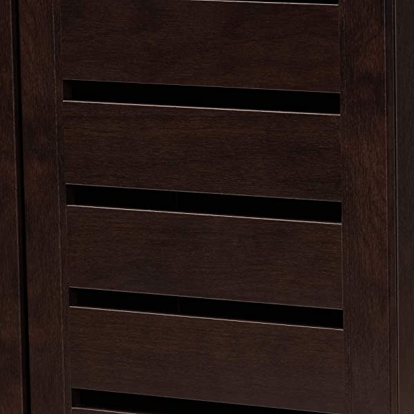 Wholesale Interiors Baxton Studio Adalwin Modern and Contemporary 3-Door Dark Brown Wooden Entryway Shoes Storage Cabinet