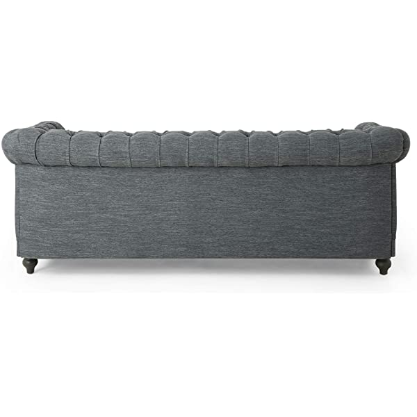 Christopher Knight Home Castalia Sofas, Midnight Black + Dark Brown Midnight Black + Dark Brown Birch Wood