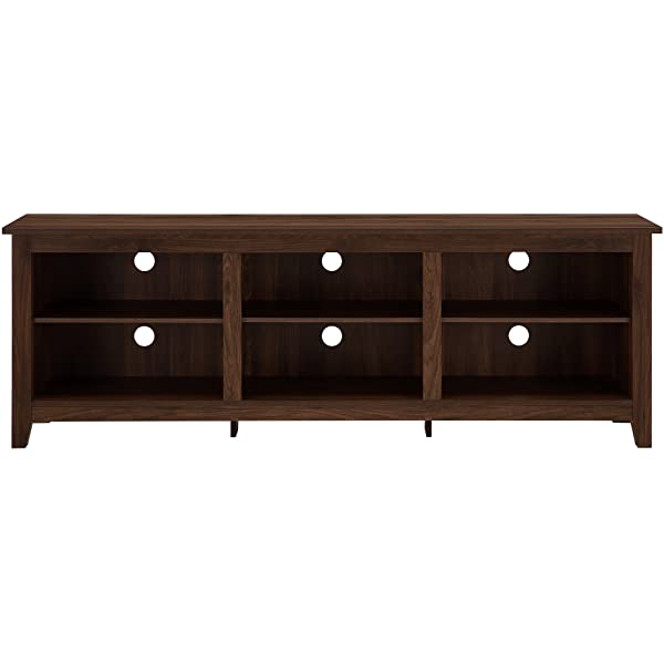 Walker Edison Wren Classic 4 Cubby TV Stand for TVs up to 65 Inches, 58 Inch, Black Black 58 InchTV Stand