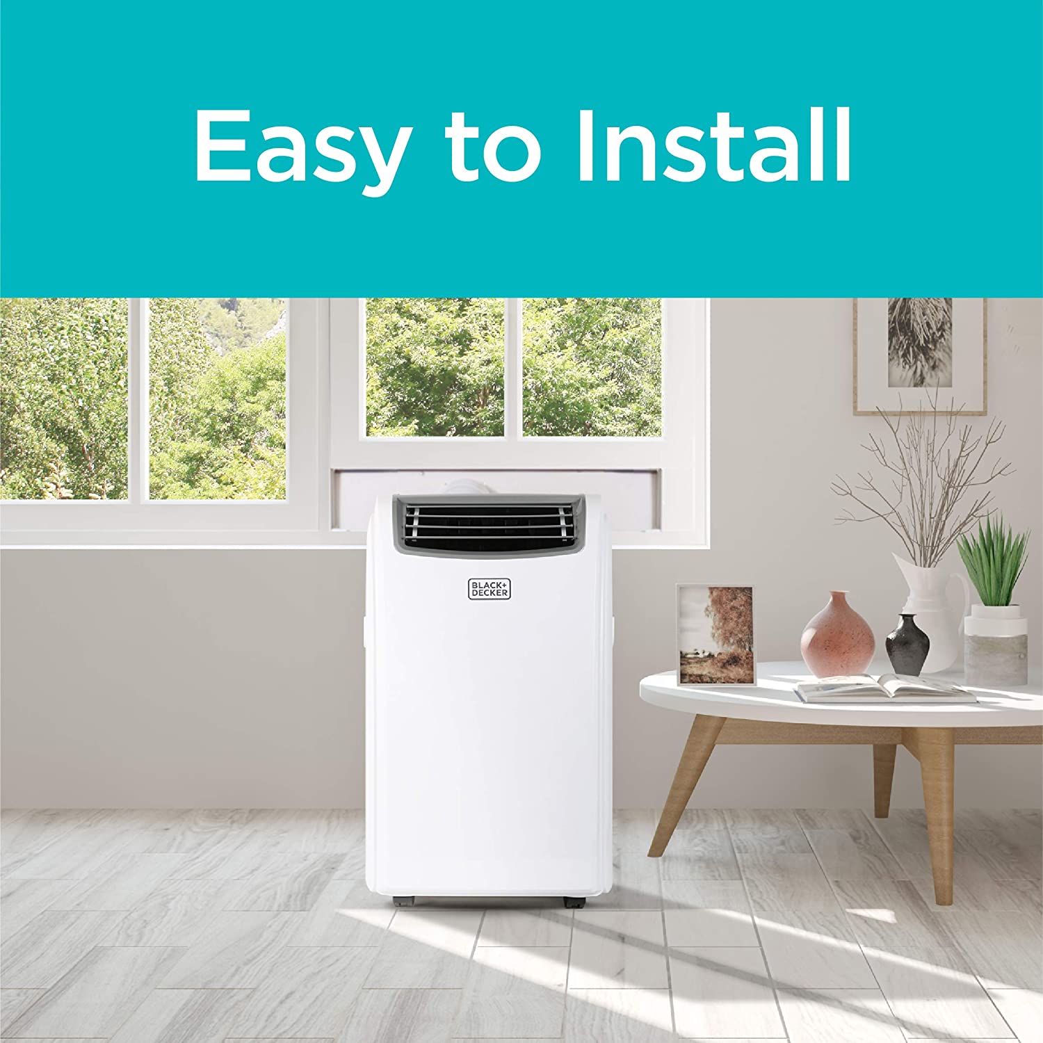 14000 BTU remote control portable air conditioning, white