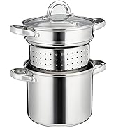 Cooks Professional Pasta Pot Stainless Steel 21cm 5 Litre with Removable Strainer Glass Lid, Stoc...