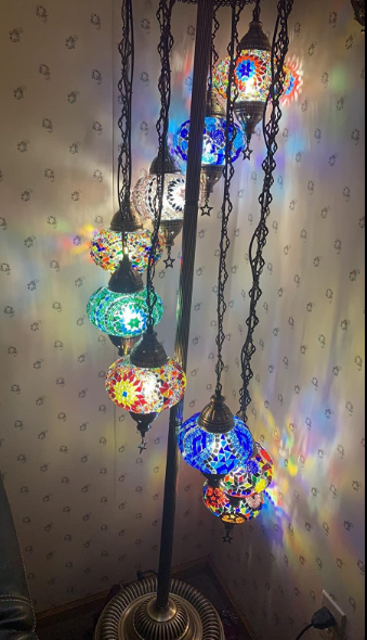 Turkish Moroccan Mosaic floor lamp, Bohemian Tiffany Mosaic floor lamp