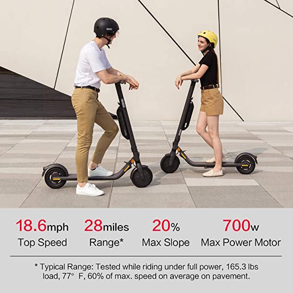 Segway Ninebot E22 E45 Electric Kick Scooter, Upgraded Motor Power, 9-inch Dual Density Tires, Lightweight and Foldable