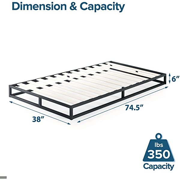 ZINUS Joseph Metal Platforma Bed Frame / Mattress Foundation / Wood Slat Support / No Box Spring Needed / Sturdy Steel Structure, Queen Queen 14 Inch