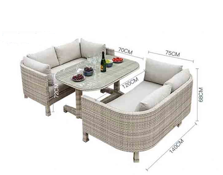 Outdoor sofa rattan furniture rattan chair leisure combination.