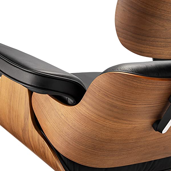 Mid Century Lounge Chair and Ottoman, Modern Chair Classic Design, Top Grain Leather Palisander Wood, Heavy Duty Base Support for Living Room, Study, Lounge, Office (Nomal, Style1-1) Nomal Style1-1