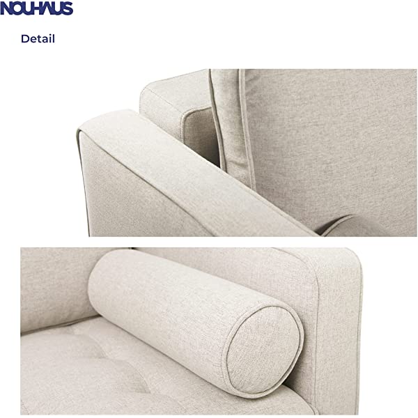 Nouhaus Module, Sleeper Sofa Bed Couch. 7ft Luxury Convertible Sofa Futon Bed with No Roll Together Latex. Ivory Woven Pull Out Bed for Bedroom Couch, Small Apartment Furniture Sofas or RV Couch Woven/Knit Ivory