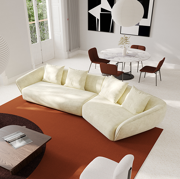 Acanva luxury mid-century velvet tufted low back sofa set