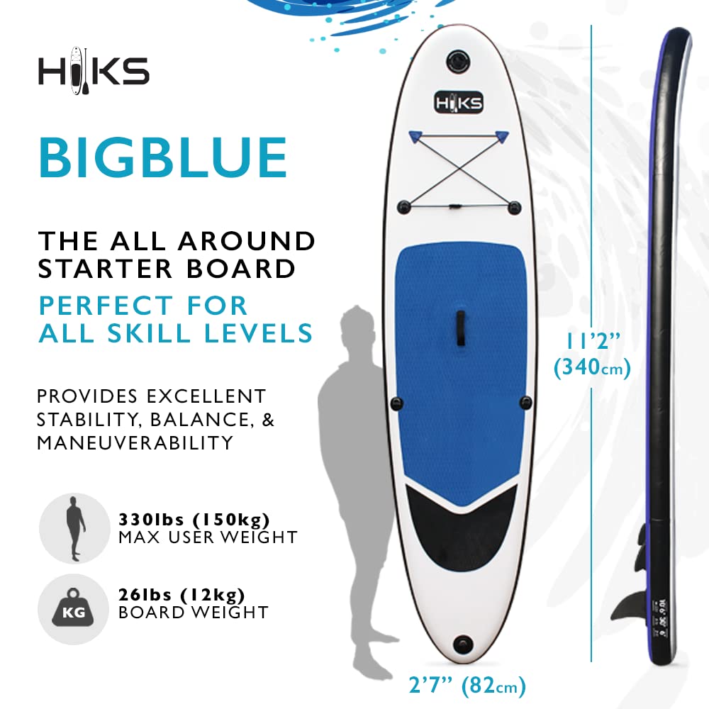 【Sports&Outdoors】【BS】SUP Inflatable Stand Up Paddle Board Set Inc Paddle, Pump, Backpack & Leash