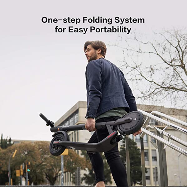 Segway Ninebot E22 E45 Electric Kick Scooter, Upgraded Motor Power, 9-inch Dual Density Tires, Lightweight and Foldable