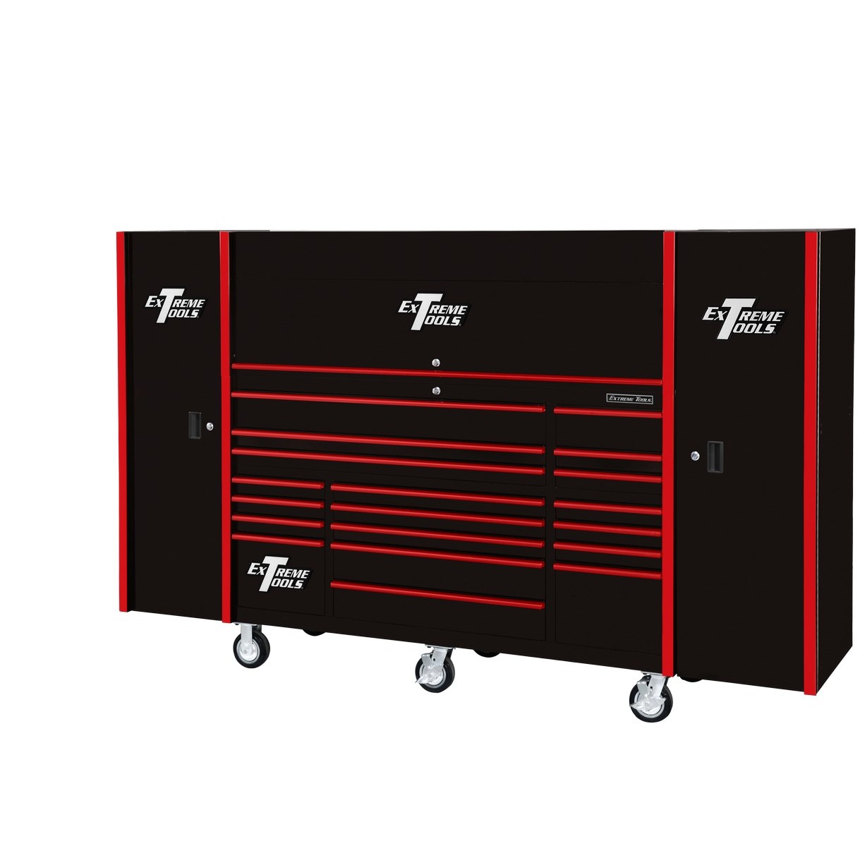 used toolboxExtreme Tools 72 x 25 19 Drawers Roller, Hutch & 2 Side Lockers Combo