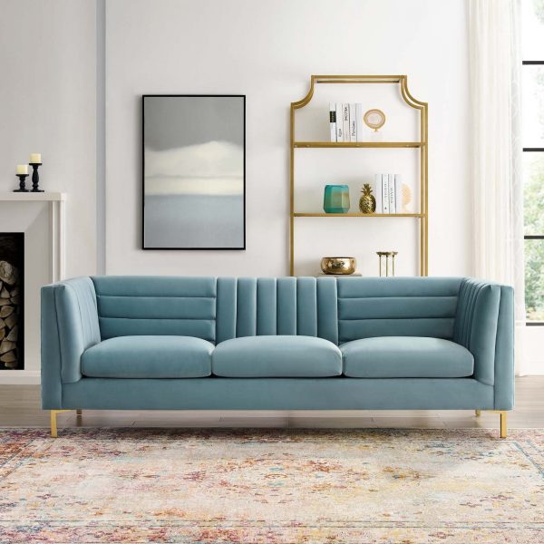 Ingenuity Channel Tufted Velvet Sofa