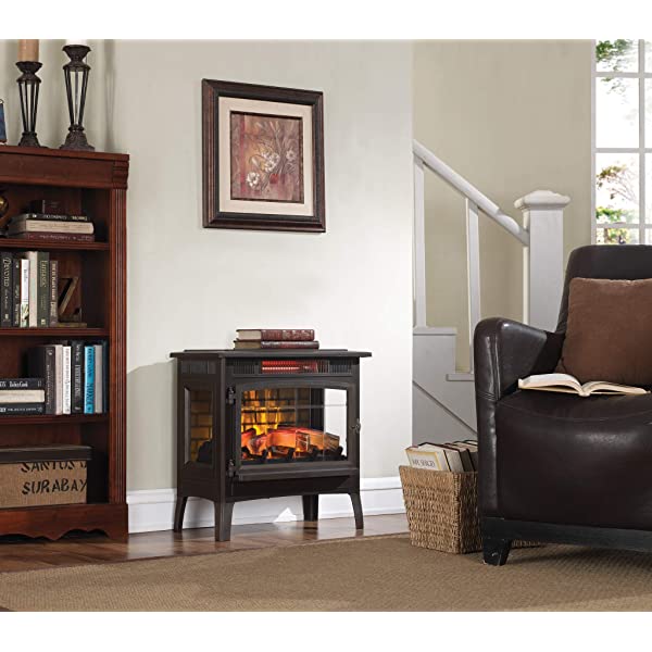 Duraflame 3D Infrared Electric Fireplace Stove with Remote Control - Portable Indoor Space Heater - DFI-5010 (Black)
