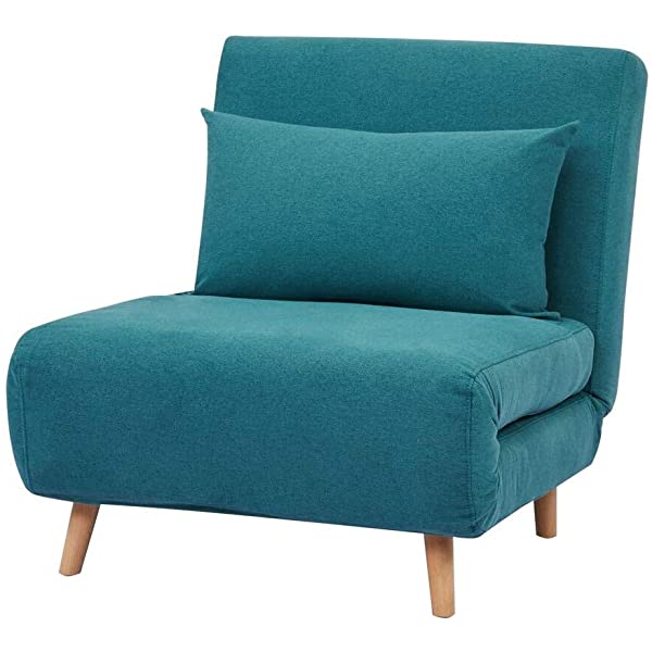 GIA Tri-Fold Sofa Bed, With Pillow, Yellow Yellow With Legs