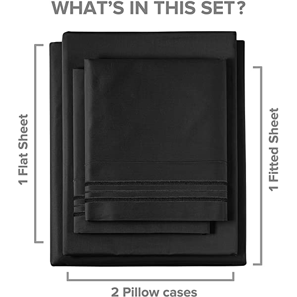 Queen Size Sheet Set - 4 Piece - Hotel Luxury Bed Sheets - Extra Soft - Deep Pockets - Easy Fit - Breathable & Cooling Sheets - Wrinkle Free - Comfy – Dark Grey Bed Sheets - Queens Sheets – 4 PC Queen Grey