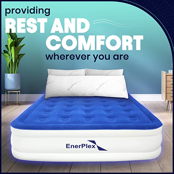 EnerPlex Twin Air Mattress for Camping, Home & Travel - 13 Inch Double Height Inflatable Bed w/ Built-in Dual Pump Twin 13.0 Inches