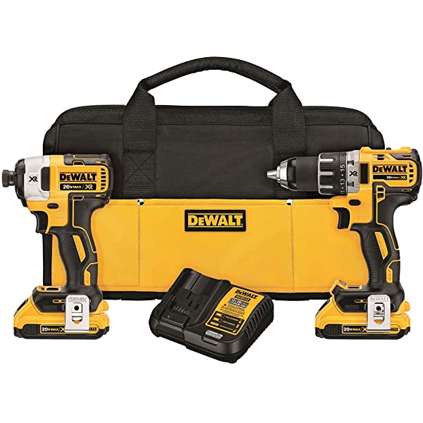 DEWALT 20V Max Cordless Drill Combo Kit, 2-Tool (DCK240C2),Yellow/Black Drill Driver/Impact Combo Kit 20V Combo Kit