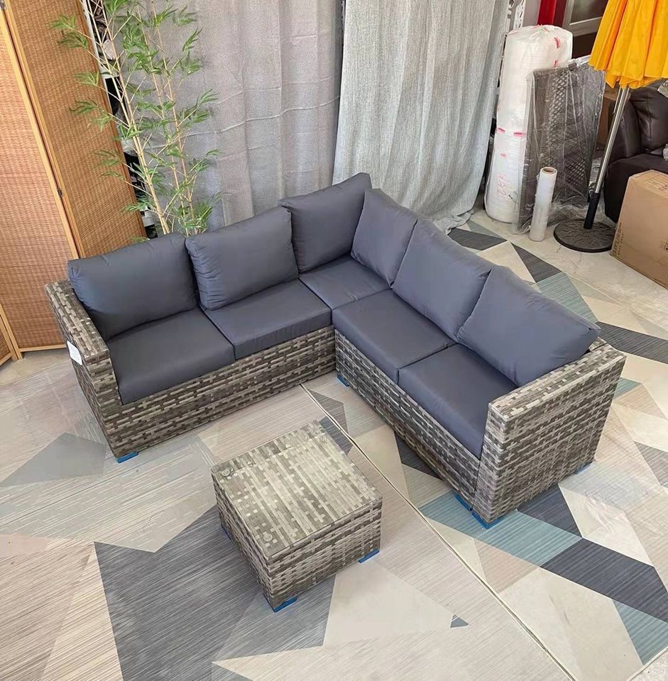 German export inventory, outdoor rattan corner sofa covers an area of 1.85X1.85 meters