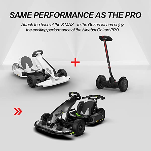 Segway Ninebot Electric GoKart Pro and Gokart Bundle, Outdoor Race Pedal Go Karting Car for Kids and Adults, Adjustable Length and Height, Ride On Toys Gokart Pro (with Ninebot S MAX)