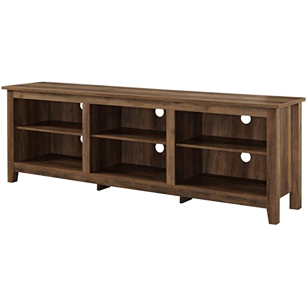 Walker Edison Wren Classic 4 Cubby TV Stand for TVs up to 65 Inches, 58 Inch, Black Black 58 InchTV Stand