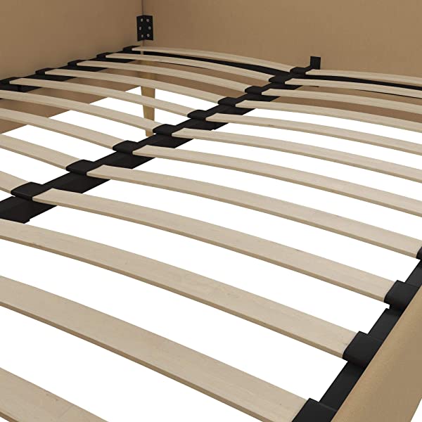 DHP Franklin Mid Century Upholstered Daybed, Sofa Bed, Twin Size Frame, Tan Linen Linen Twin Tan