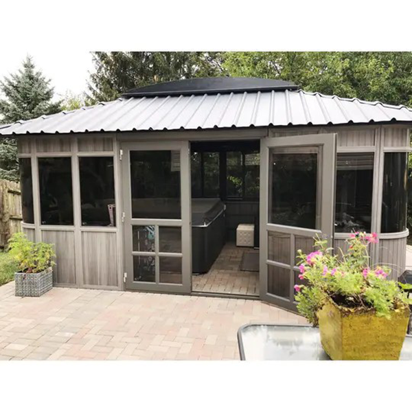 17.5 feet. Width x 11.5 feet. D composite PVC patio gazebo gazebo