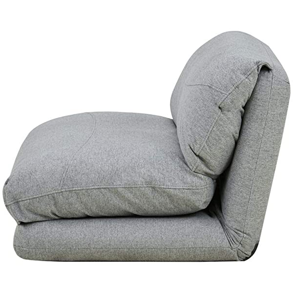 GIA Tri-Fold Sofa Bed, With Pillow, Yellow Yellow With Legs