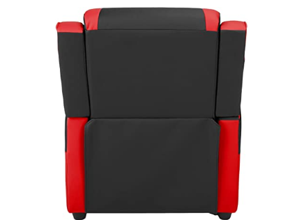 Amazon Basics Kids/Youth Gaming Recliner with Headrest and Back Pillow, 3+ Age Group, Black and Red