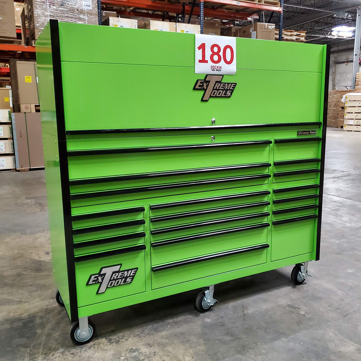 used toolboxShowroom Demo RTB 72 x 25 19 Drawers Roller Cabinet & Hutch Combo C Green-Black