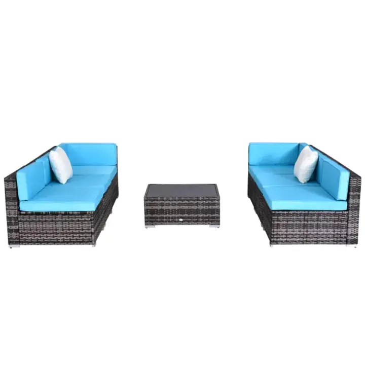 【Furniture】7 Piece Rattan Sofa Set Outdoor Furniture Patio Set