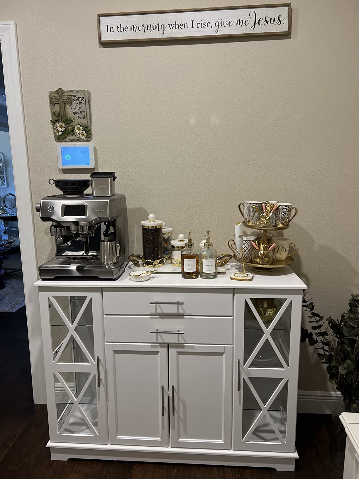 【Furniture】Wood 47 Inch Sideboard Buffet Storage Cabinet Console Sofa Table, Kitchen Dining Room Home Decor