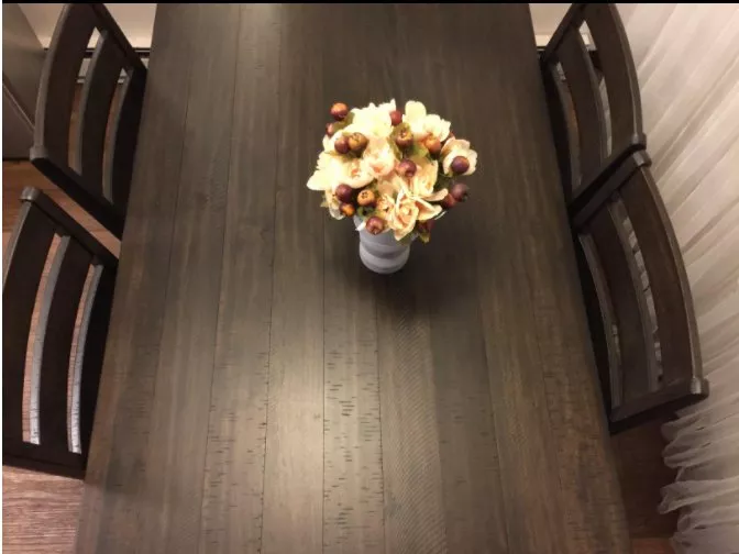 DINING ROOM TABLE SET WITH 6 UPHOLSTERED CHAIRS