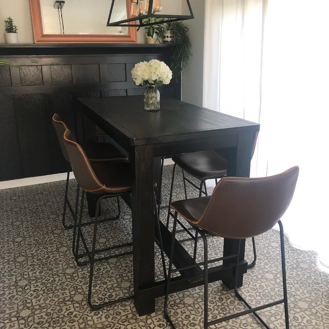 【Furniture】Bamey 6 - Person Bar Height Solid Wood Dining Set