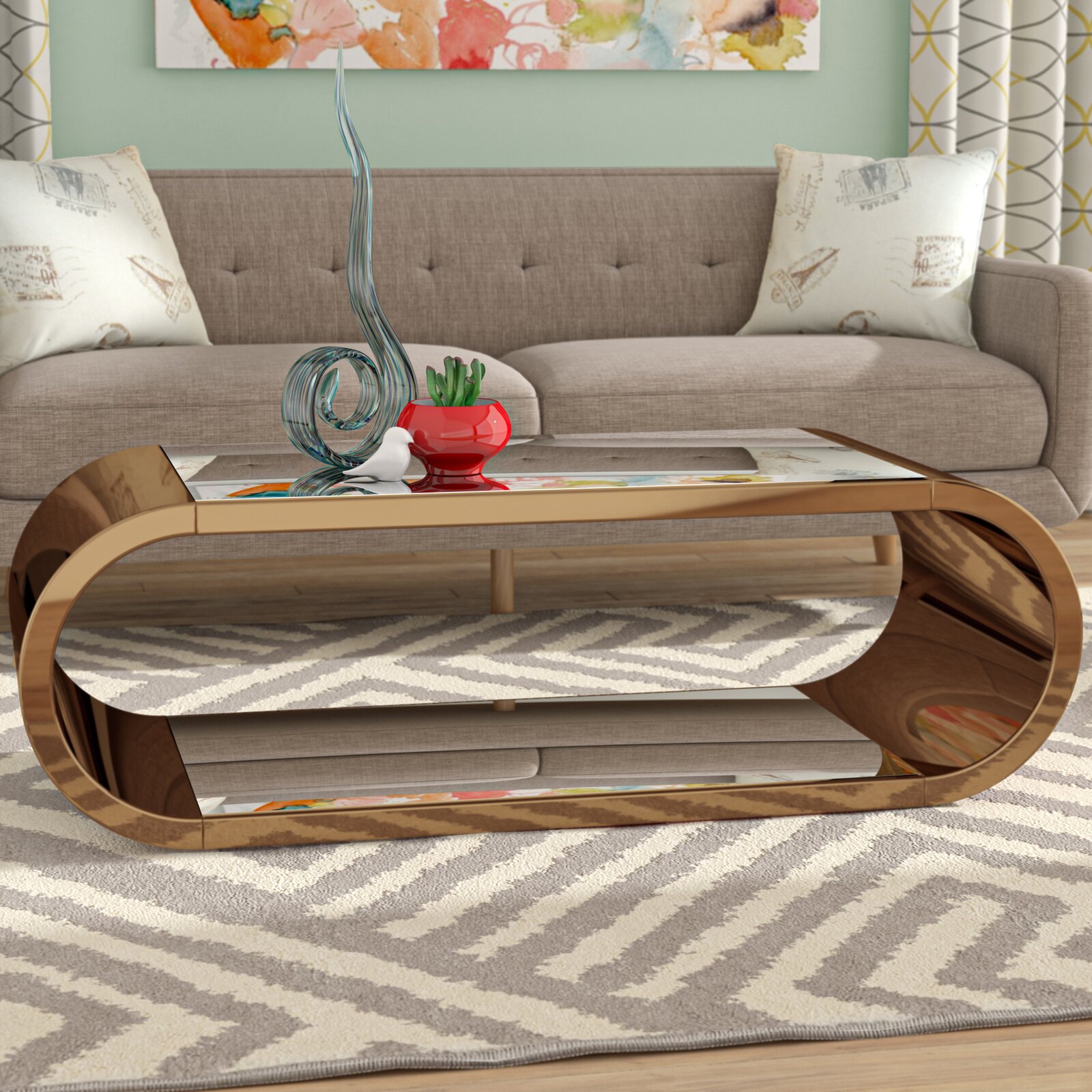 【Furniture】Jasonville Floor Shelf Coffee Table with Storage